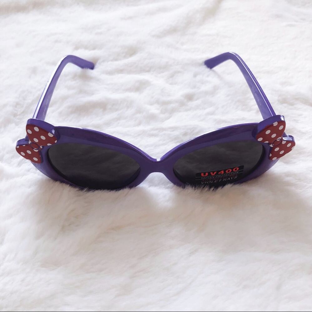 Everly Purple Toddler Girl Fashion Bow Sunglasses - Picture 3 of 8